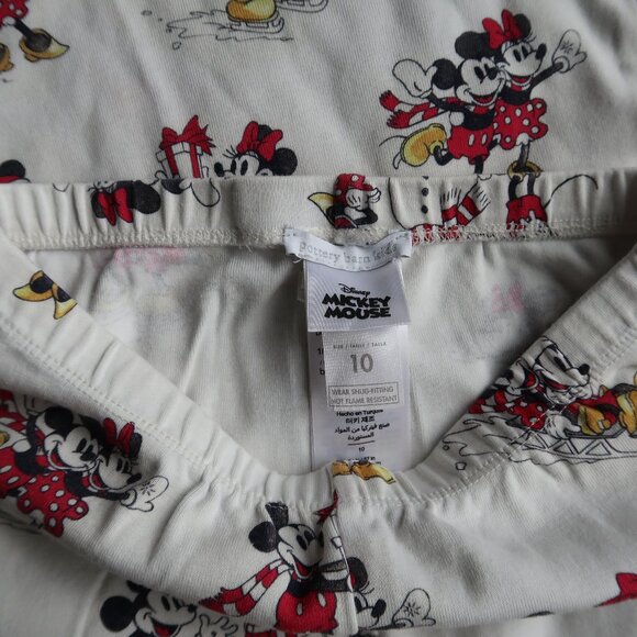 Pottery Barn Kids Christmas Disney Mickey Minnie Mouse Snowman Size 10 - Picture 5 of 5